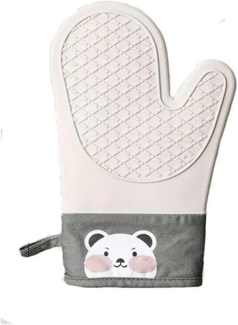 قفاز سيليكون مقاوم للحرارة يحمي اليدين ويمنع الانزلاق أثناء التعامل مع الفرن والمطبخ. - Image 1